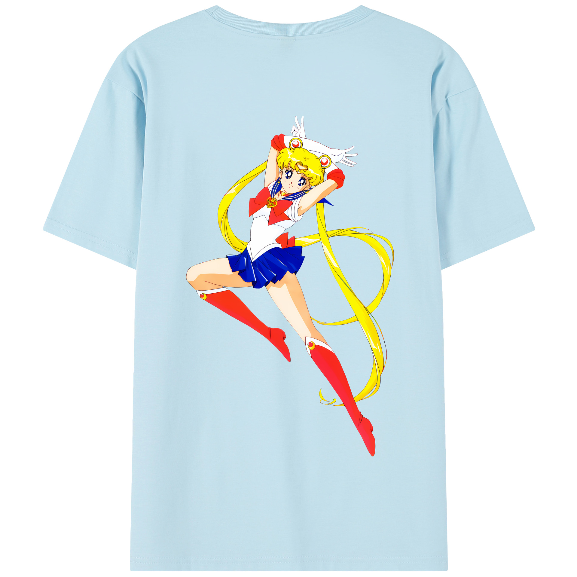 （画像用） 美少女戦士セーラームーン 月野 うさぎ つきの うさぎ Sailor Moon Tsukino Usagi 綿100％半袖Tシャツ（背面プリント）